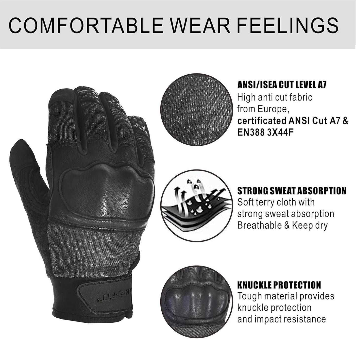 Level 5 Needle Resistant Gloves ANSI A9 Anti-Cut | Needle Puncture, Anti-Slash, Touchscreen, Cut Resistant