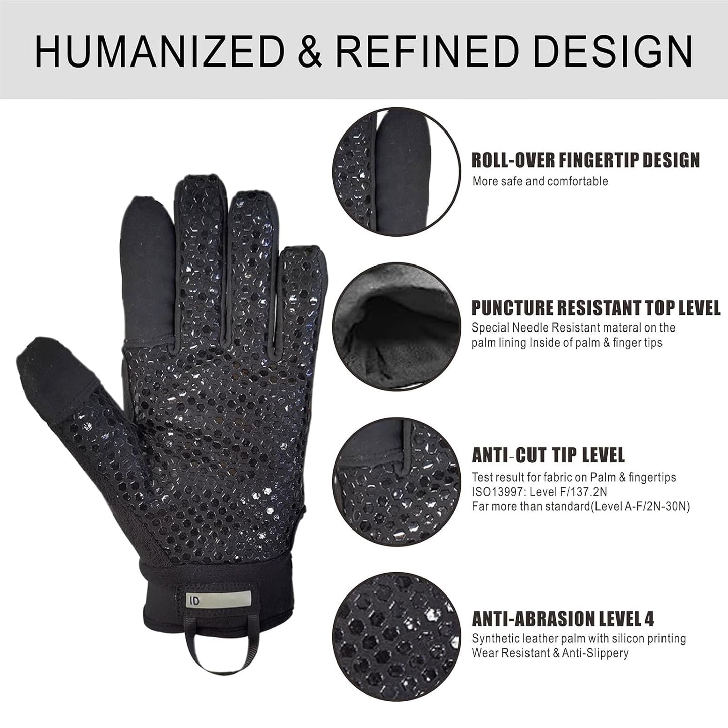 Level 5 Needle Resistant Gloves ANSI A9 Anti-Cut | Needle Puncture, Anti-Slash, Touchscreen, Cut Resistant