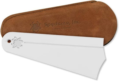 Golden Stone Sharpener, Fine Grit | Alumina Ceramic, Duckfoot Shape, Versatile Sharpening Device, Includes Suede Case, Easy Sharpening for Edges