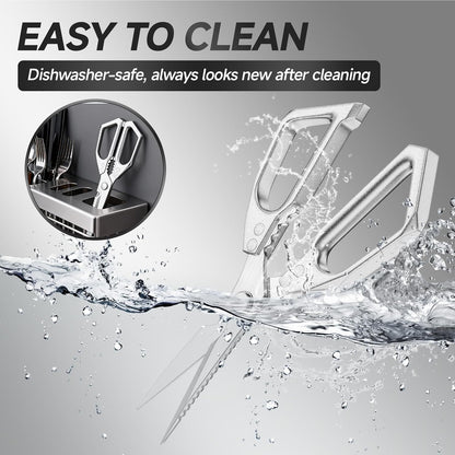 2-Pack Heavy Duty Stainless Steel Kitchen Scissors-All Purpose Heavy Duty Poultry Shears for Meat,Chicken Bones and Turkey,Dishwasher Safe Sharp Japanese Cooking Shears, Gifts for Women