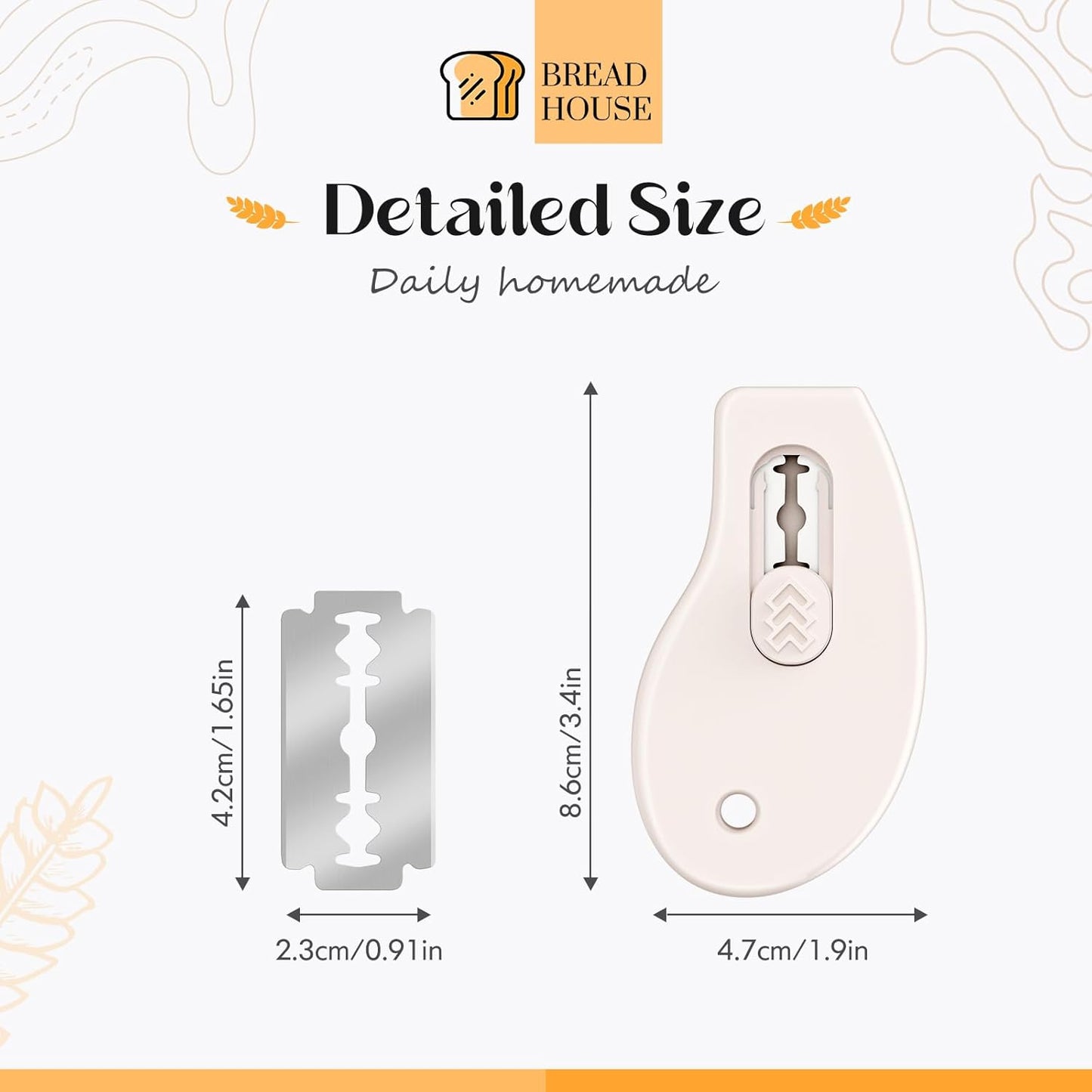 Bread Lame Sourdough Scoring Tool, Extractable & Magnetic Bread Scoring Tool, Bread Scoring Knife for Sourdough Bread Baking, Bread Scorer Tool with 5 Replaceable Razor Blades
