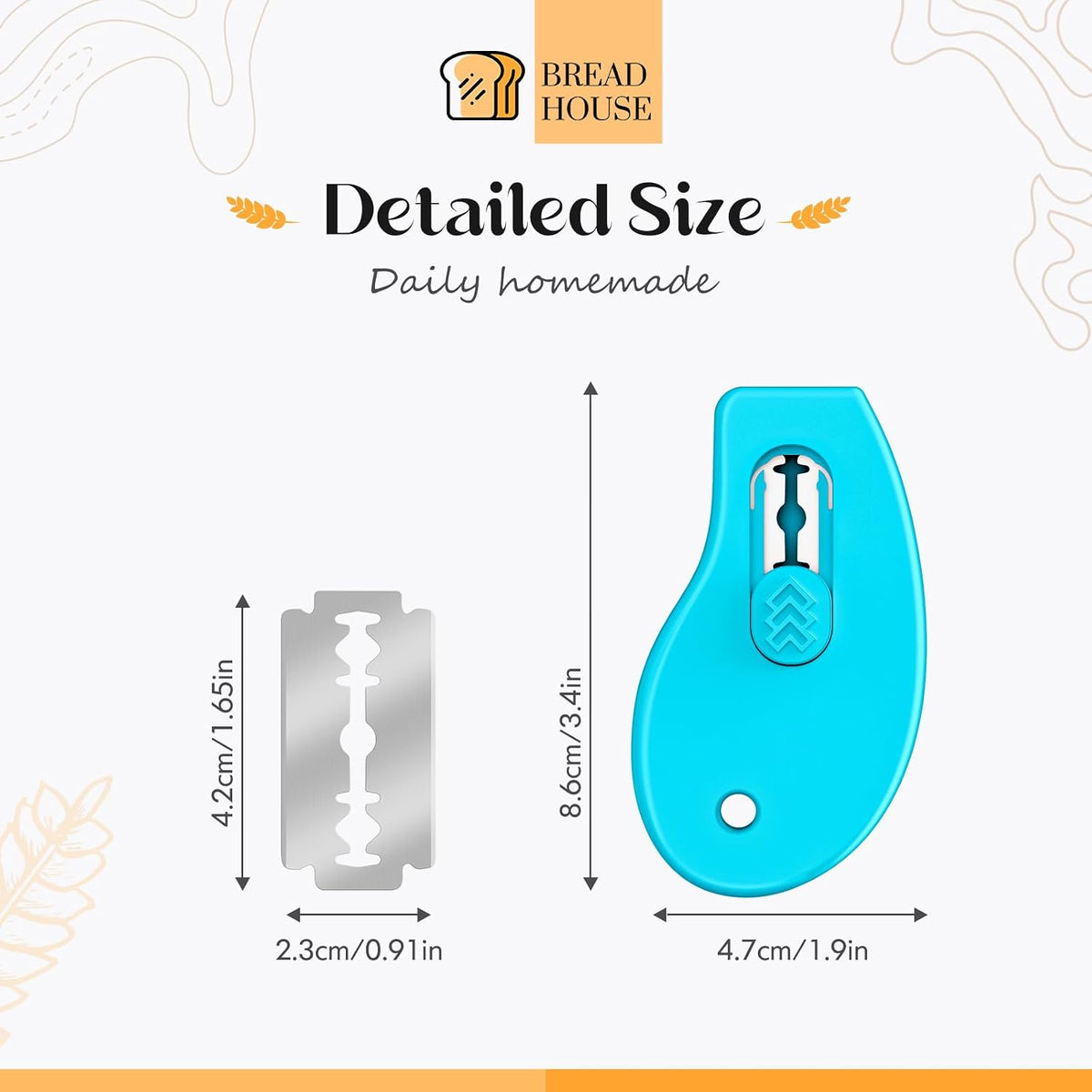 Bread Lame Sourdough Scoring Tool, Extractable & Magnetic Bread Scoring Tool, Bread Scoring Knife for Sourdough Bread Baking, Bread Scorer Tool with 5 Replaceable Razor Blades