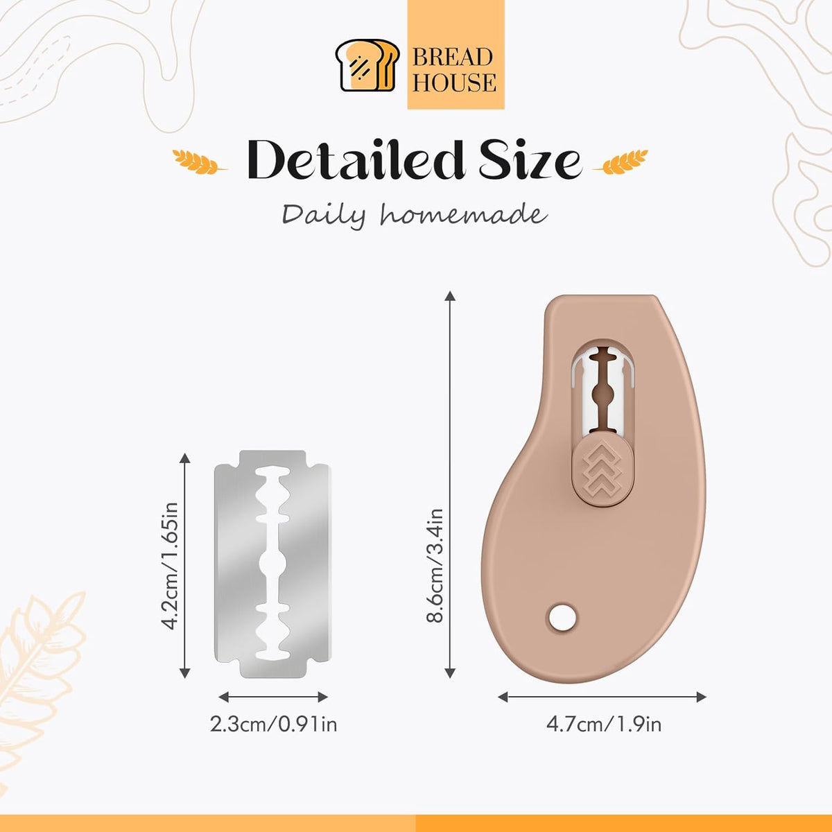Bread Lame Sourdough Scoring Tool, Extractable & Magnetic Bread Scoring Tool, Bread Scoring Knife for Sourdough Bread Baking, Bread Scorer Tool with 5 Replaceable Razor Blades