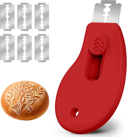 Bread Lame Sourdough Scoring Tool, Extractable & Magnetic Bread Scoring Tool, Bread Scoring Knife for Sourdough Bread Baking, Bread Scorer Tool with 5 Replaceable Razor Blades