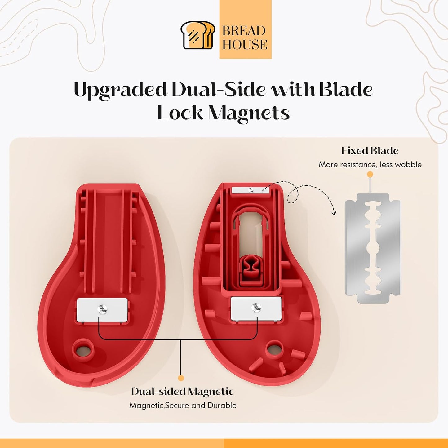 Bread Lame Sourdough Scoring Tool, Extractable & Magnetic Bread Scoring Tool, Bread Scoring Knife for Sourdough Bread Baking, Bread Scorer Tool with 5 Replaceable Razor Blades