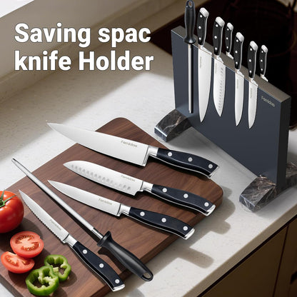 6 Pieces Knife Set with Magnetic Block,Ultra-Sharp High-carbon Steel Kitchen Knife Set, Professional Knife Block Set with Ergonomic Handle and Sharpener