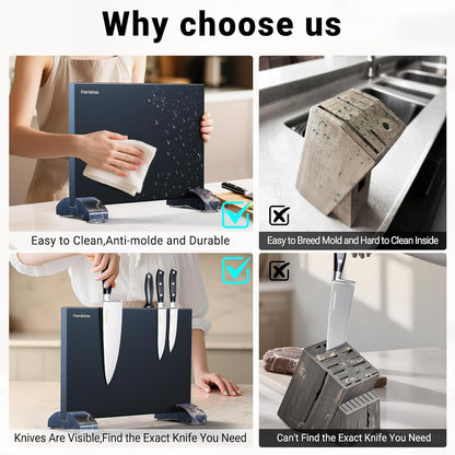 6 Pieces Knife Set with Magnetic Block,Ultra-Sharp High-carbon Steel Kitchen Knife Set, Professional Knife Block Set with Ergonomic Handle and Sharpener