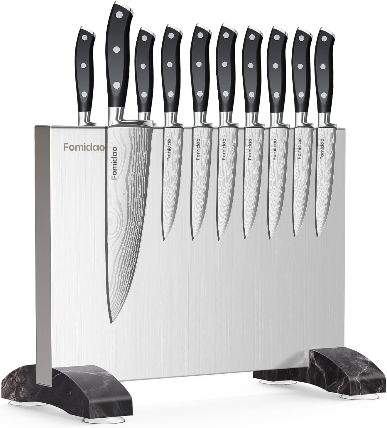 6 Pieces Knife Set with Magnetic Block,Ultra-Sharp High-carbon Steel Kitchen Knife Set, Professional Knife Block Set with Ergonomic Handle and Sharpener