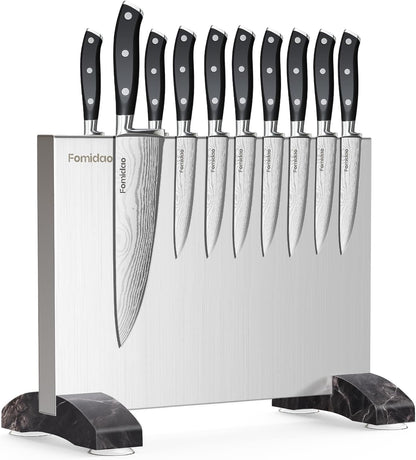 6 Pieces Knife Set with Magnetic Block,Ultra-Sharp High-carbon Steel Kitchen Knife Set, Professional Knife Block Set with Ergonomic Handle and Sharpener