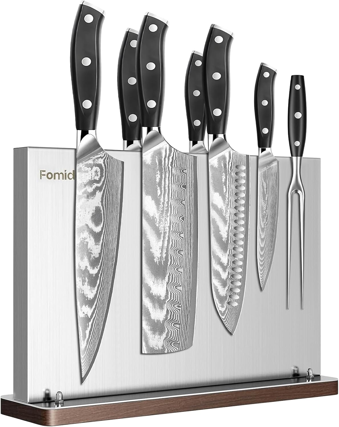 6 Pieces Knife Set with Magnetic Block,Ultra-Sharp High-carbon Steel Kitchen Knife Set, Professional Knife Block Set with Ergonomic Handle and Sharpener