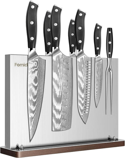 6 Pieces Knife Set with Magnetic Block,Ultra-Sharp High-carbon Steel Kitchen Knife Set, Professional Knife Block Set with Ergonomic Handle and Sharpener