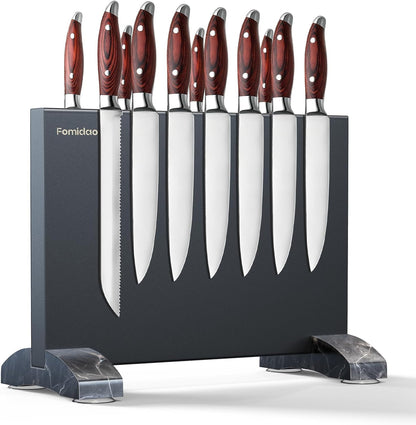 6 Pieces Knife Set with Magnetic Block,Ultra-Sharp High-carbon Steel Kitchen Knife Set, Professional Knife Block Set with Ergonomic Handle and Sharpener