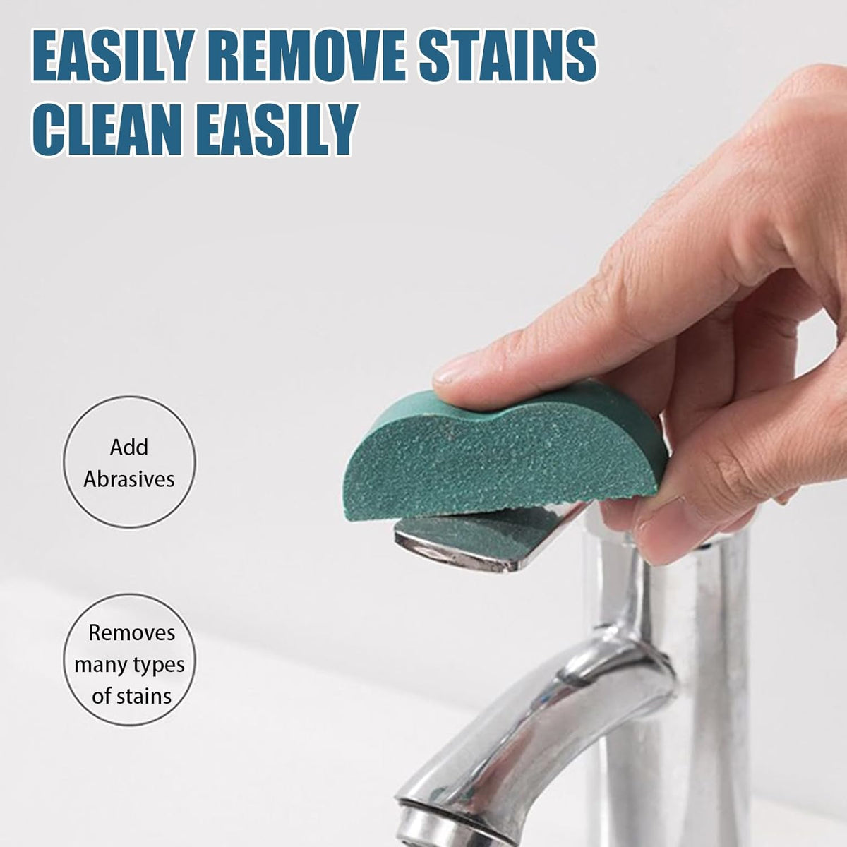Stainless Steel Scratch Remover Scale Eraser, Stain Remover, Rubber | Stainless Steel Shiner for Faucet, Water Stain, Wall, Counter, Pots, Kettle, Sink, Appliance, Cookware, Metal, Brass, Copper