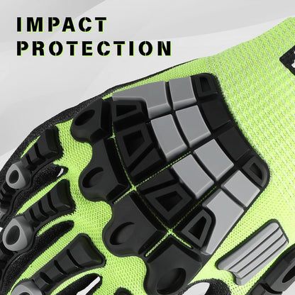 Work Gloves Men Women, A5 Cut Resistant Gloves, Impact Gloves | Heavy Duty Work Glove with Grip, Work Gloves
