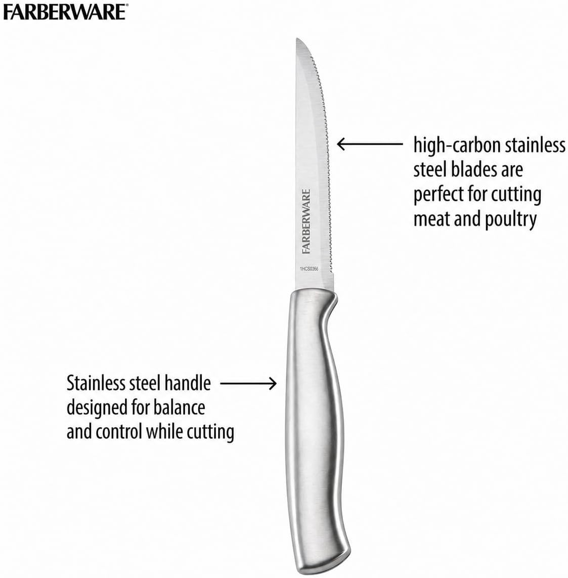 Stainless Steel Steak Knife Set, 8-Piece, Stainless Steel