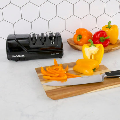 Professional Electric Knife Sharpeners AngleSelect for 15- and 20-Degree Straight-Edge and Serrated Knives with Diamond Abrasives & Precision Angle Control, 2-Stage, Black