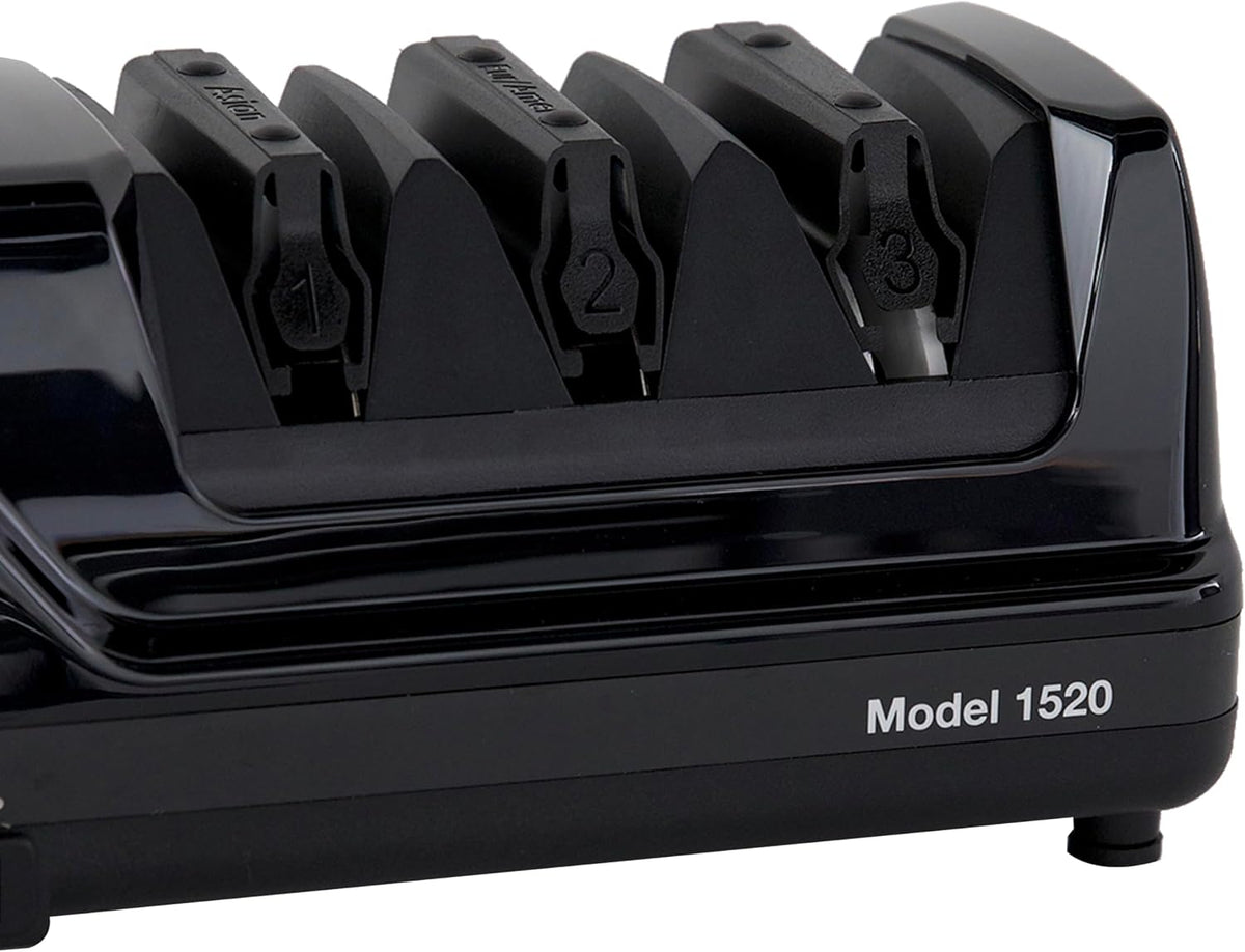 Professional Electric Knife Sharpeners AngleSelect for 15- and 20-Degree Straight-Edge and Serrated Knives with Diamond Abrasives & Precision Angle Control, 2-Stage, Black