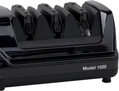 Professional Electric Knife Sharpeners AngleSelect for 15- and 20-Degree Straight-Edge and Serrated Knives with Diamond Abrasives & Precision Angle Control, 2-Stage, Black