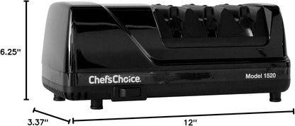 Professional Electric Knife Sharpeners AngleSelect for 15- and 20-Degree Straight-Edge and Serrated Knives with Diamond Abrasives & Precision Angle Control, 2-Stage, Black