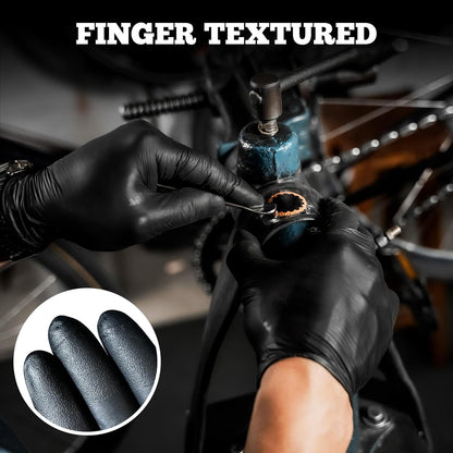 TitanFlex Disposable Nitrile Exam Gloves, 6-mil, Black, Heavy Duty, Latex Free, Food Safe for Cooking & Food Prep