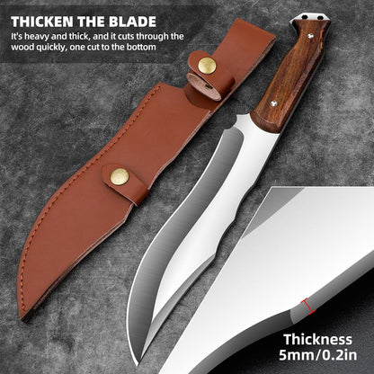Meat Cleaver Heavy Duty Butcher Full Tang Knife with Sheath,Chef's Knives,Vegetable Cleaver Knife Chopper,Machete for Kitchen Outdoor Camping BBQ(7.5)