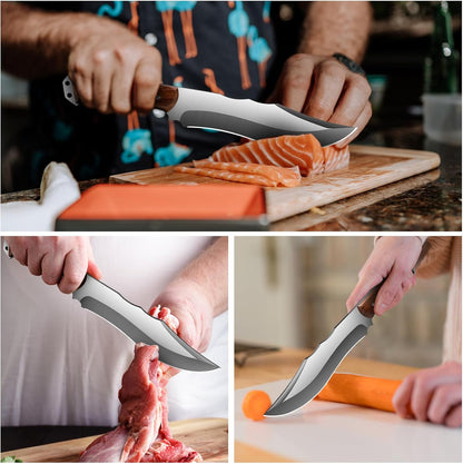 Meat Cleaver Heavy Duty Butcher Full Tang Knife with Sheath,Chef's Knives,Vegetable Cleaver Knife Chopper,Machete for Kitchen Outdoor Camping BBQ(7.5)