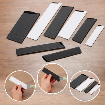 2 Pcs ABS Knife Cover Sleeves, 5x1 Inch Knife Blade Edge Guard Sheath Universal Blade Protector Flocking for Home Kitchen, White