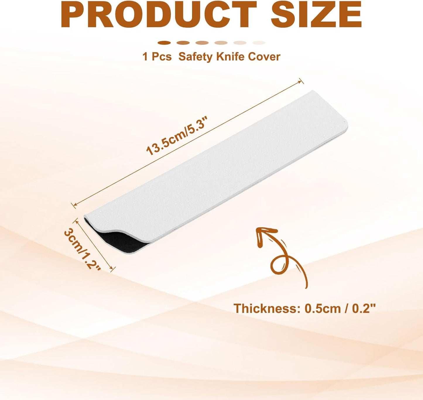 2 Pcs ABS Knife Cover Sleeves, 5x1 Inch Knife Blade Edge Guard Sheath Universal Blade Protector Flocking for Home Kitchen, White