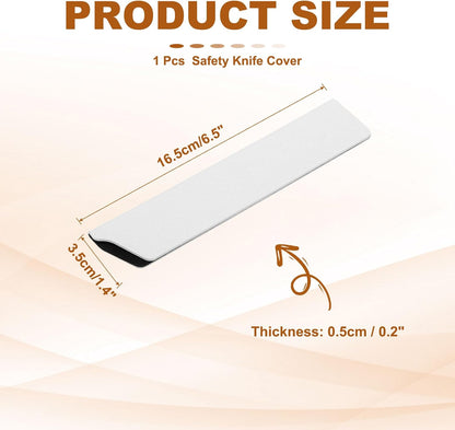 2 Pcs ABS Knife Cover Sleeves, 5x1 Inch Knife Blade Edge Guard Sheath Universal Blade Protector Flocking for Home Kitchen, White