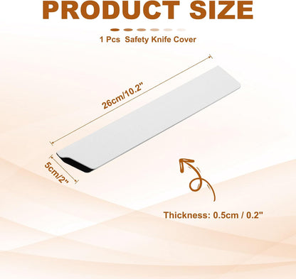 2 Pcs ABS Knife Cover Sleeves, 5x1 Inch Knife Blade Edge Guard Sheath Universal Blade Protector Flocking for Home Kitchen, White