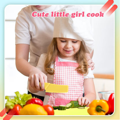 40 Pcs Kids Cutting Board and Knife Set Safe Serrated for Fruit Vegetable | Plastic Toddler Knives Cutting Set, Kid Safe Utensils, Colorful Cooking Starter, Salad Prep, Ages 3+