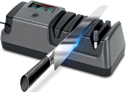 Knife Sharpener Electric for Kitchen - 3-Stage Kitchen Knife Sharpener,Knife Sharpeners with Stainless Steel Grinding Head-Portable and Useful-Fast Sharpening, Repair, Polish