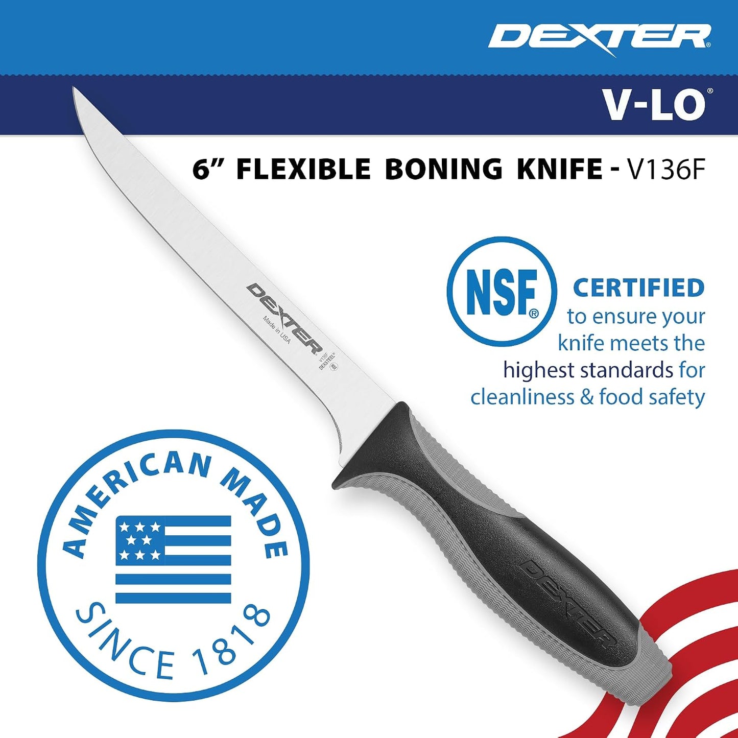 (V136F-PCP) - 6" Boning Knife - V-Lo Series