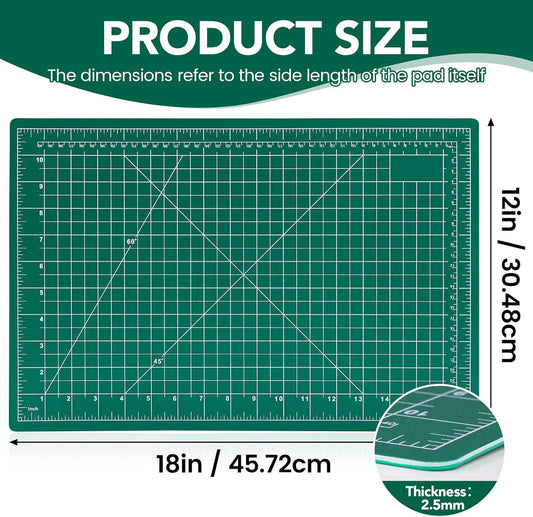 Cutting Mat 12"x18", 10 Pack Double-Sided 5-Ply Self Healing Sewing Cutting Mat, Cutting Mats Board for Crafts-Sewing, Fabric, Quilting, Scrapbooking Project