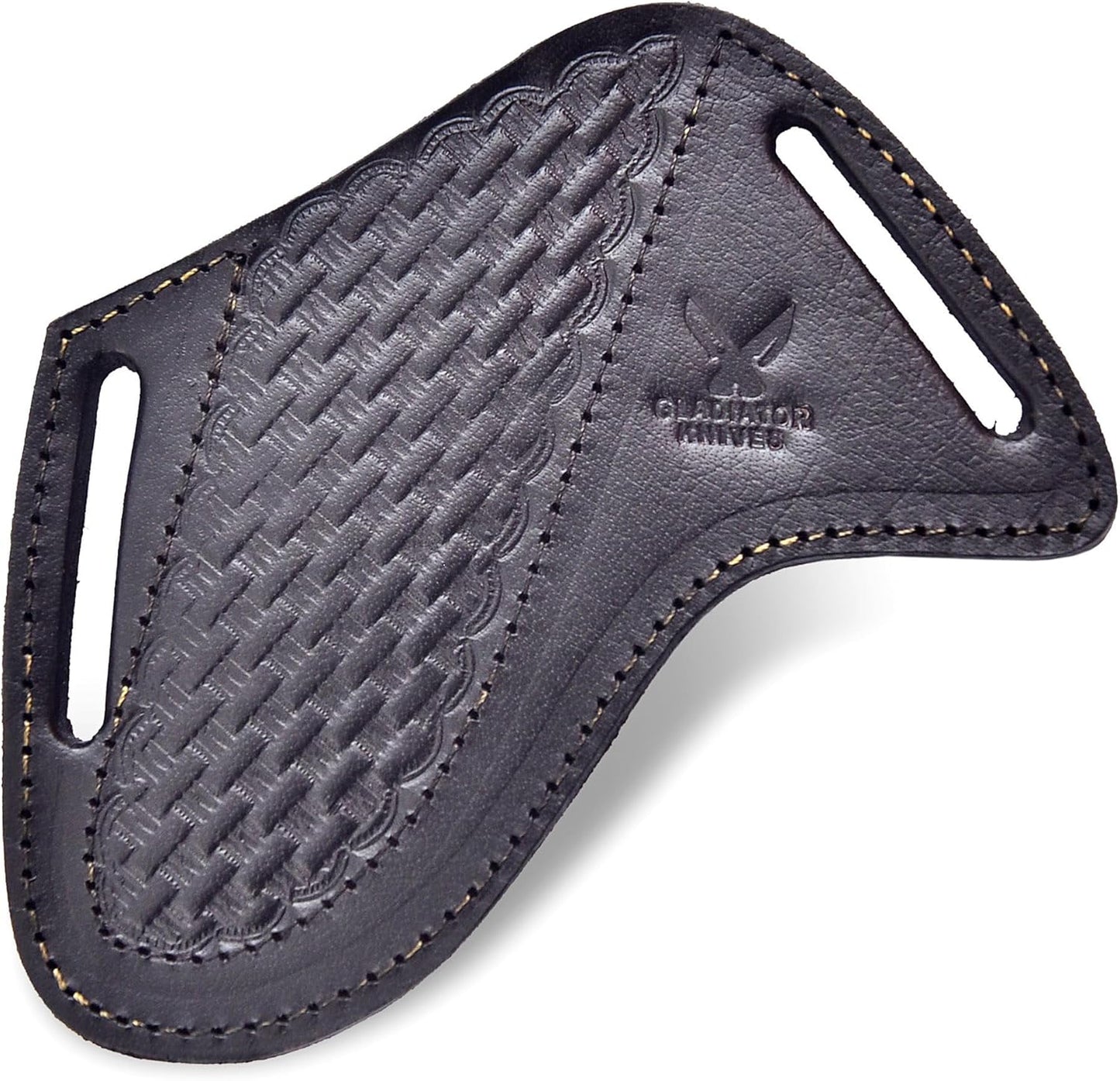 Professional Knife Edge Guards - Pancake Geniune Leather Sheath - Universal Blade Leather Covers - Extra Strength, Gift for Him (Black)
