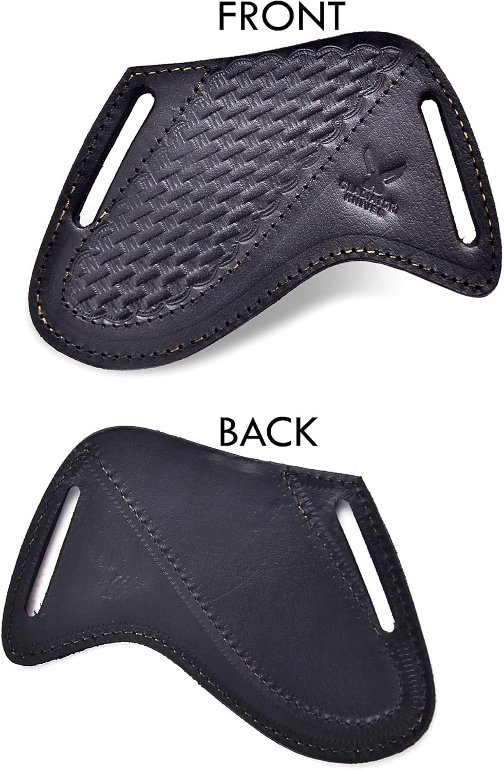 Professional Knife Edge Guards - Pancake Geniune Leather Sheath - Universal Blade Leather Covers - Extra Strength, Gift for Him (Black)