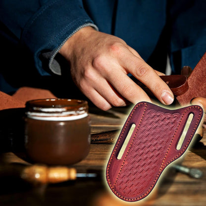 Professional Knife Edge Guards - Pancake Geniune Leather Sheath - Universal Blade Leather Covers - Extra Strength, Gift for Him (Black)