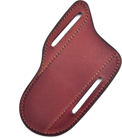 Professional Knife Edge Guards - Pancake Geniune Leather Sheath - Universal Blade Leather Covers - Extra Strength, Gift for Him (Black)