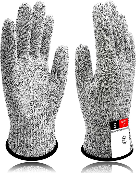 Safety Cut Resistant Gloves, Food Grade Protection Kitchen Glove | Level 5 Cut Proof Gloves for Mandolin Slicing, Meat Cutting, Wood Carving, Size S-M-L-XL, 1 Pair