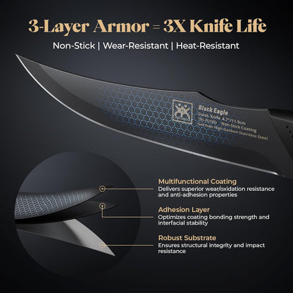 Steak Knives Set of 6, 4.7 Inch Dishwasher Safe Non-Serrated Table Knives, Ultra Sharp for Precise Cutting, Non-Stick Blade & Rust Proof, Easy to Maintain Ideal for Home Restaurant Party