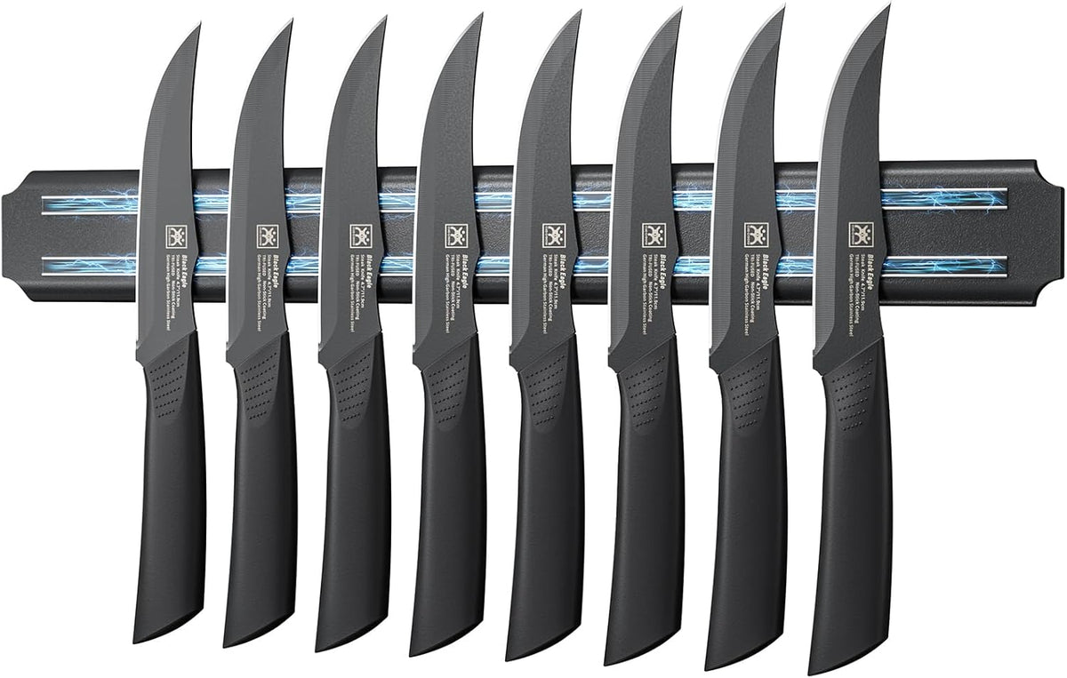Steak Knives Set of 6, 4.7 Inch Dishwasher Safe Non-Serrated Table Knives, Ultra Sharp for Precise Cutting, Non-Stick Blade & Rust Proof, Easy to Maintain Ideal for Home Restaurant Party