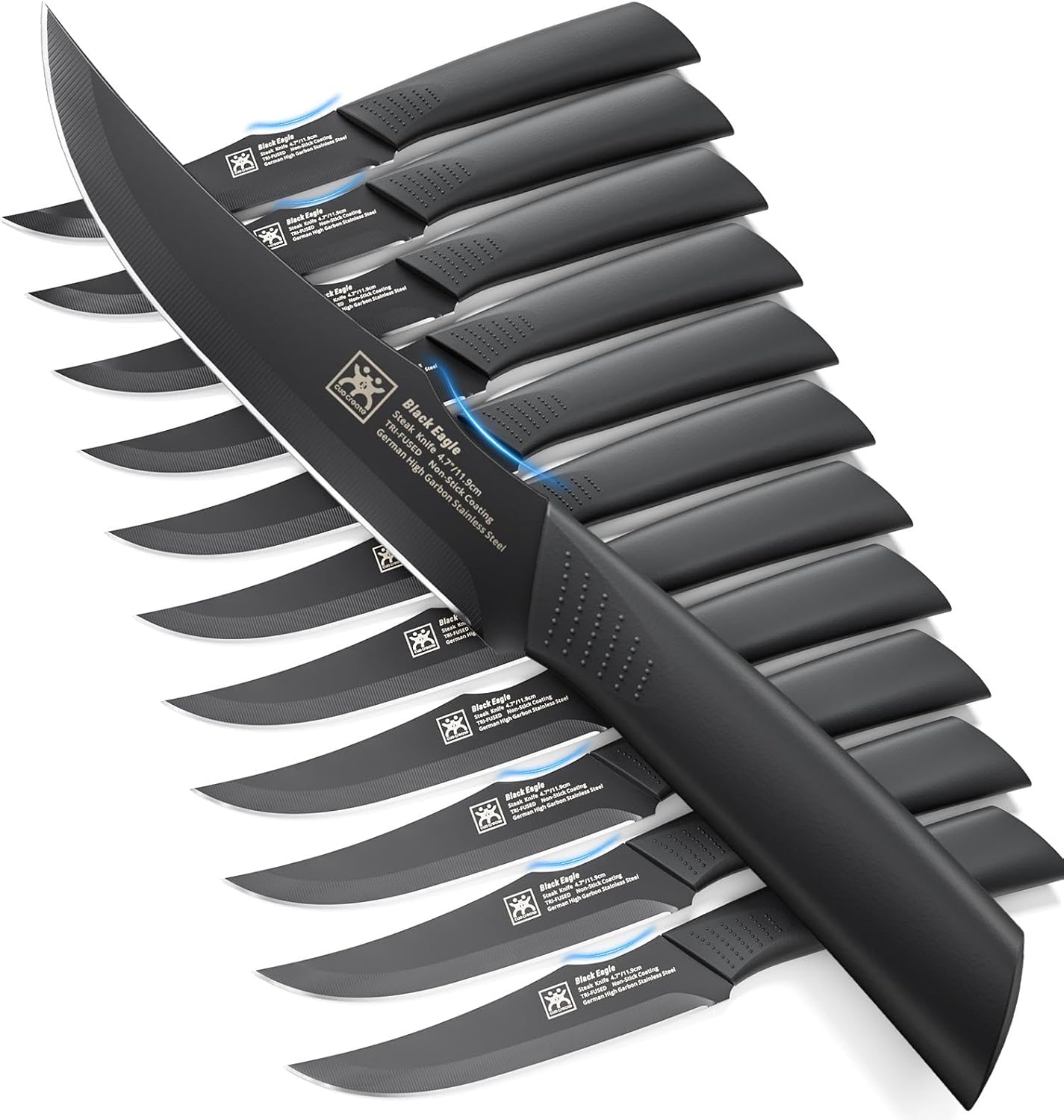 Steak Knives Set of 6, 4.7 Inch Dishwasher Safe Non-Serrated Table Knives, Ultra Sharp for Precise Cutting, Non-Stick Blade & Rust Proof, Easy to Maintain Ideal for Home Restaurant Party