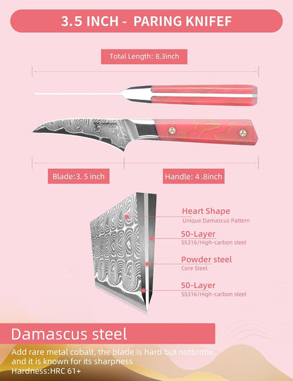 Kitchen Nakiri Knife 7 Inch, Professional Kitchen Chef Knife, Ultra Sharp Damascus Powder Steel with Full-tang Resin Handle, SHENG Series