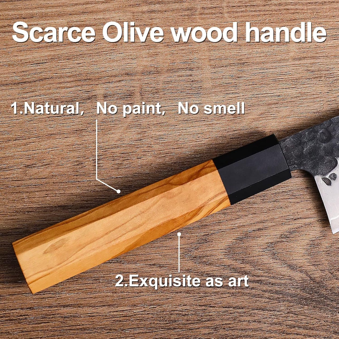 9 Inch Japanese Kiritsuke Chef Knife, Hand Forged High Carbon Steel Gyuto Kitchen Knife for Meat Fish Vegetables, Professional Cooking Knife with Olive Wood Octagonal Handle & Gift Box