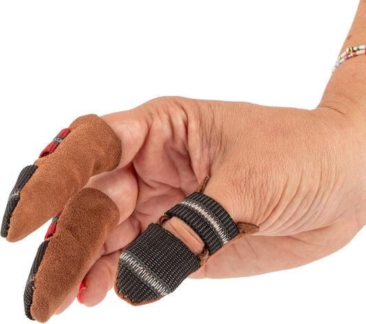 Leather Finger Cots Small 3-Pack - Thumb Thimble Finger Protectors for Sewing, Embroidery, Needlework, Felting, Knitting or Whittling - Sewing Supplies or Woodworking Tools