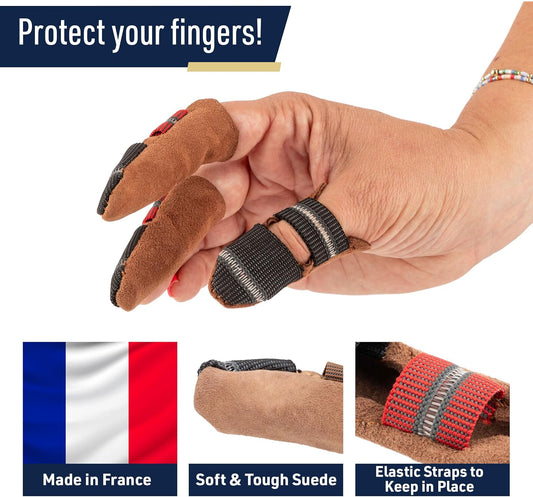 Leather Finger Cots Small 3-Pack - Thumb Thimble Finger Protectors for Sewing, Embroidery, Needlework, Felting, Knitting or Whittling - Sewing Supplies or Woodworking Tools