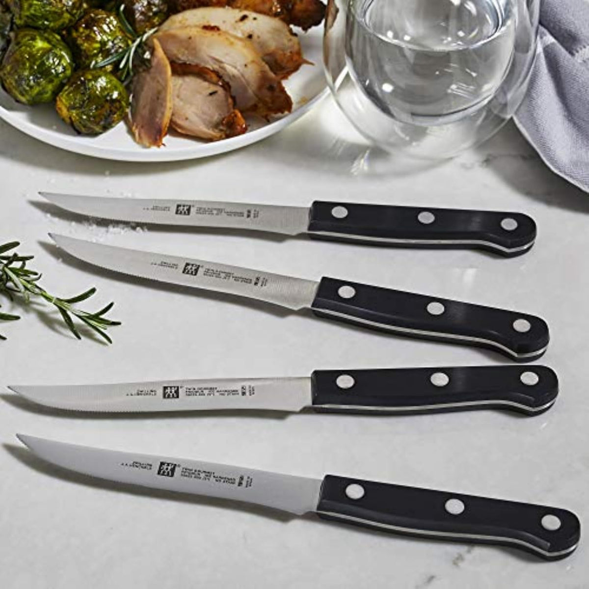 Twin Gourmet Steak Knives Set of 4, Friodur Ice Hardened Blades