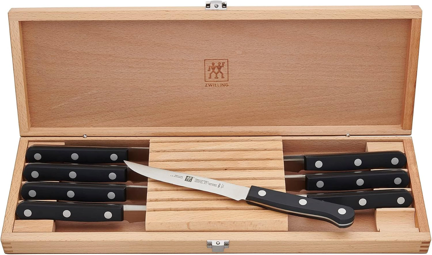 Twin Gourmet Steak Knives Set of 4, Friodur Ice Hardened Blades