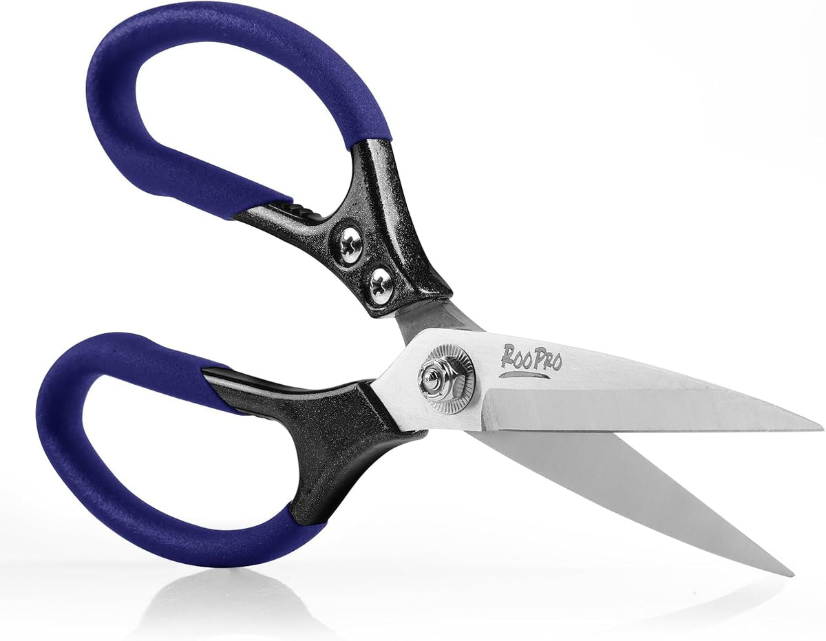 Utility Scissors All Purpose Heavy Duty 8.5 inch Sharp Blades | Stainless Steel,Aluminum Alloy Handle for Cutting Cardboard,Carpet,Fabric,Leather,Rope,Rubber,Plastic and Kitchen or Work Use