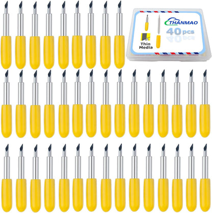 40 Pcs Replacement Blades Compatible with Explore Air 2/Air 3 /Maker/Maker 3/4 Cutting Machines - includ 10PCS Fine-Point Blades, 20PCS Standard Blaeds and 10PCS Deep Cutting Blades